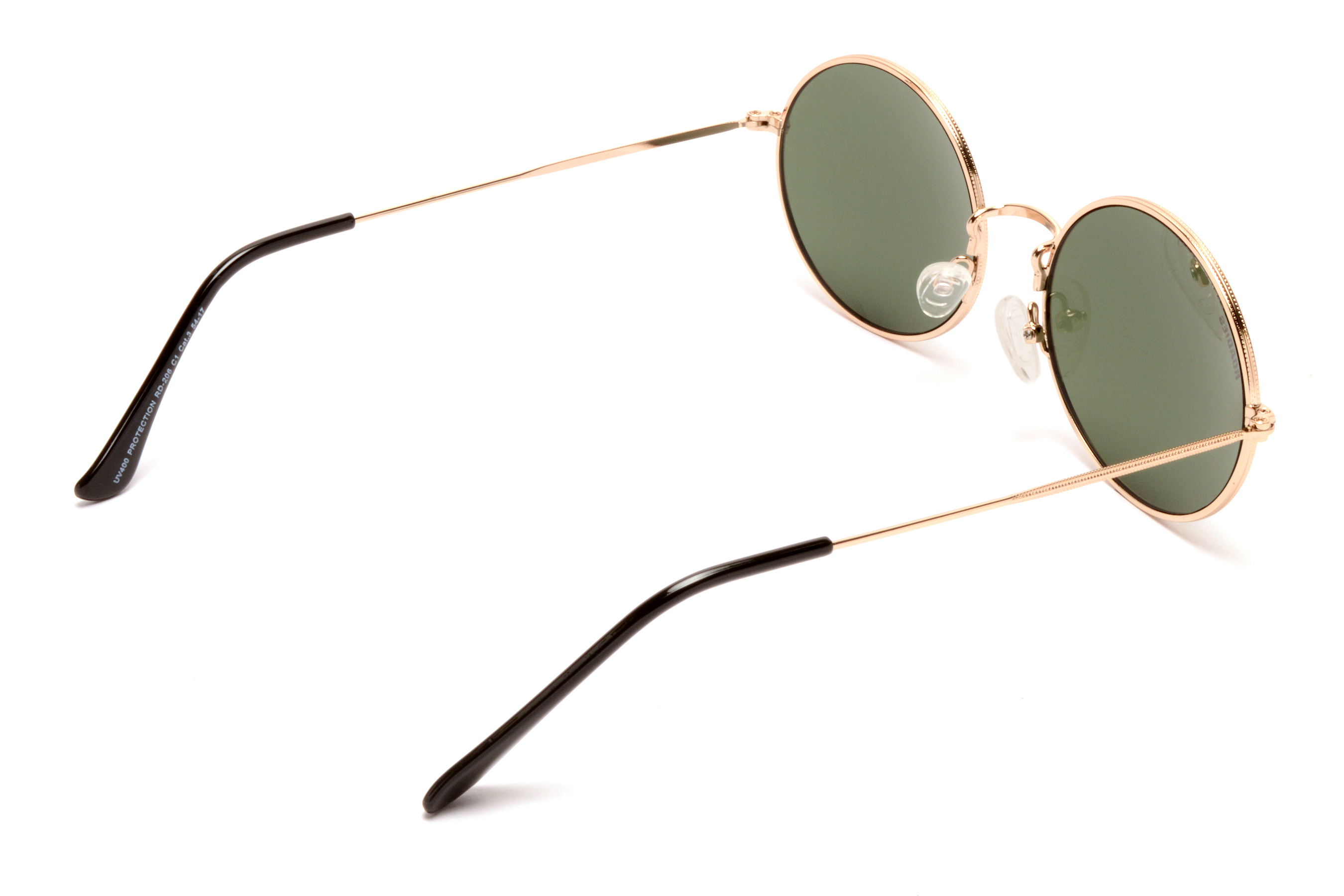 Roadies Rd-206-c1 Oval Sunglasses - Olive Green Lenses Golden Frame | Polarized Uv400 Protection 1 Year Warranty