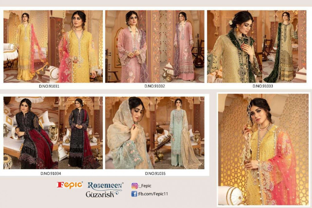 Fepic Rosemeen Guzarish Georgette Pakistani Heavy Suits Catalog