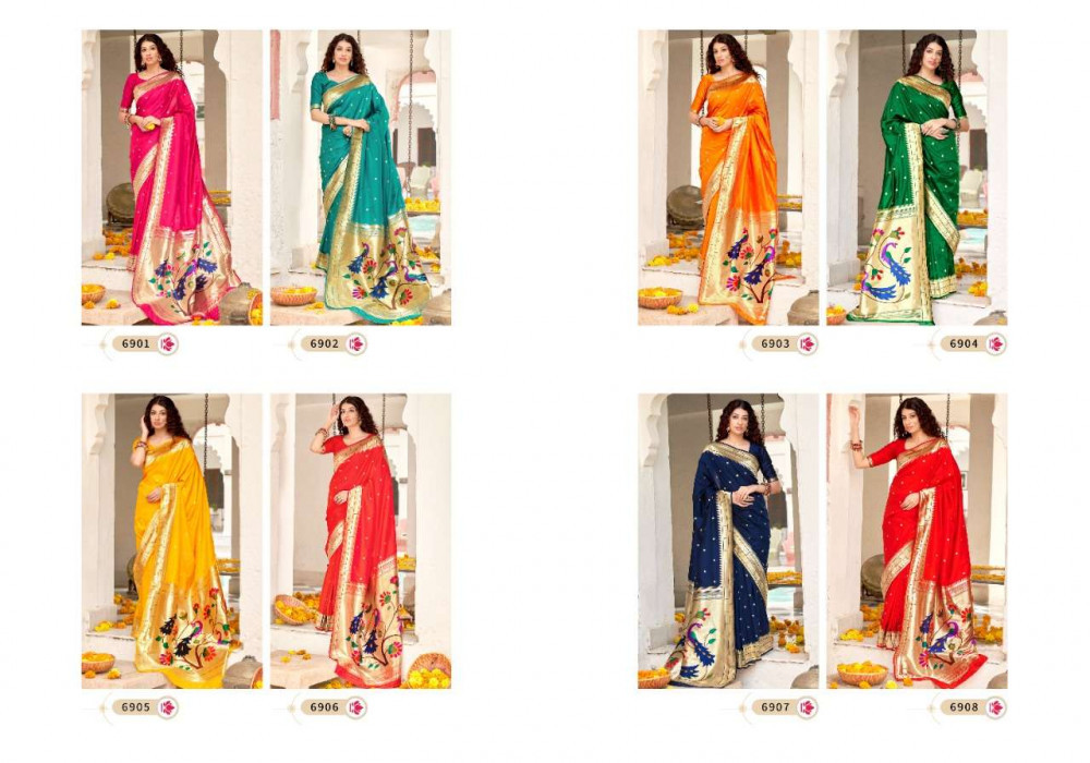 Manjubaa Madhushala Paithani Banarasi Silk Saree Catalog