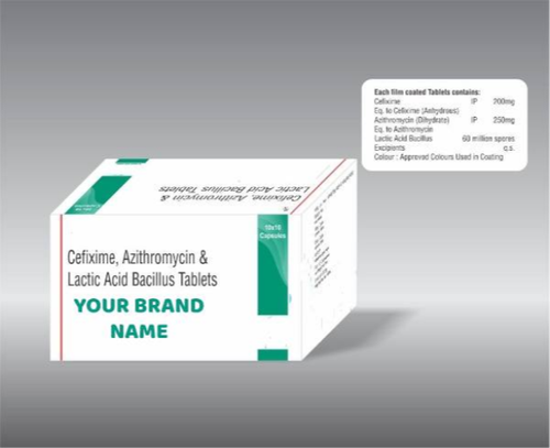 Cefixime Azithromyci Lactic Acid Bacillus Tablets - Tablet Dosage Form, Prescription Required, Cool Dry Storage, Clinical & Hospital Use