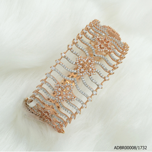 American Diamond White Rodium/ Rose Gold Plated Bracelet