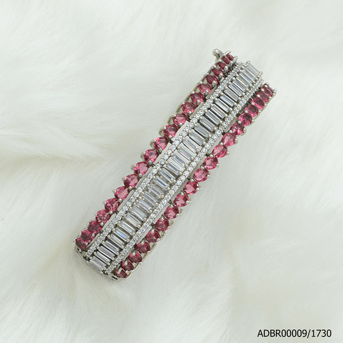 American Diamond Black Rodium Plated Bracelet