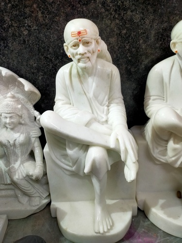 Sai BaBa Idol - 24x12 inches | Handmade Indian Temple Statue with Intricate Carvings