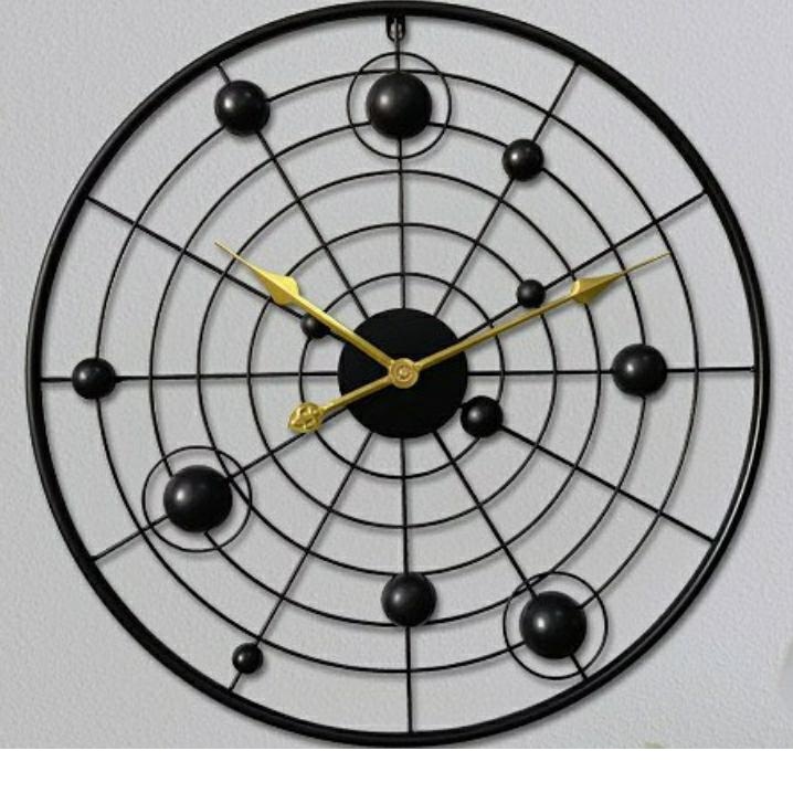 Home Decoration Wall Clock - Metal, 20 Inch Round | Luxurious Gold, Brass, Black, White Design, Customizable For Any Occasion