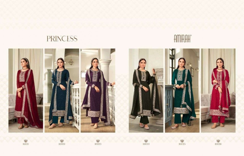 Amirah Princess Fine Georgette Straight Salwar Kameez Catalog