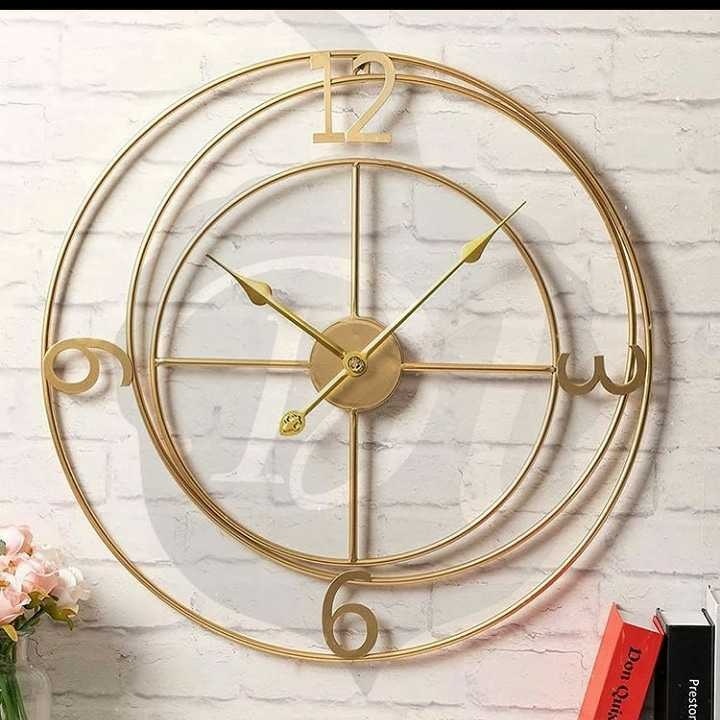 Metal Wall Mirror & Clock - 20 Inch Round Shape, Gold & Black Color Options | Customizable Luxury Home Decor For Elegant Style, Perfect Gift For Special Occasions