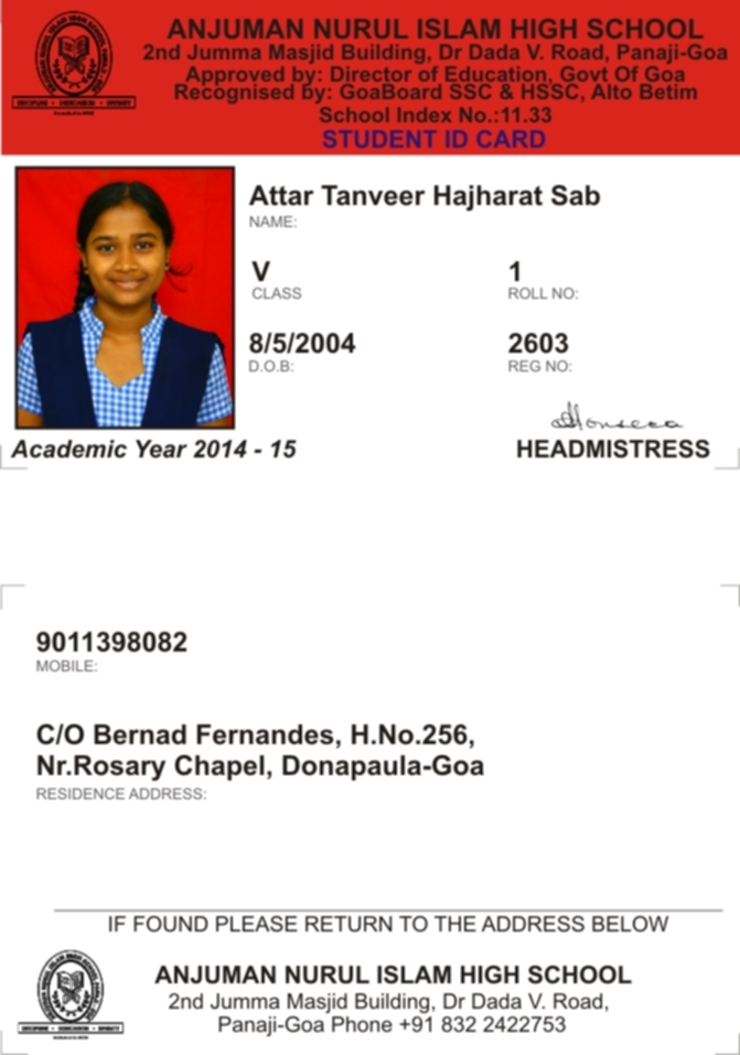 School Id Cards - Color: Multi Color