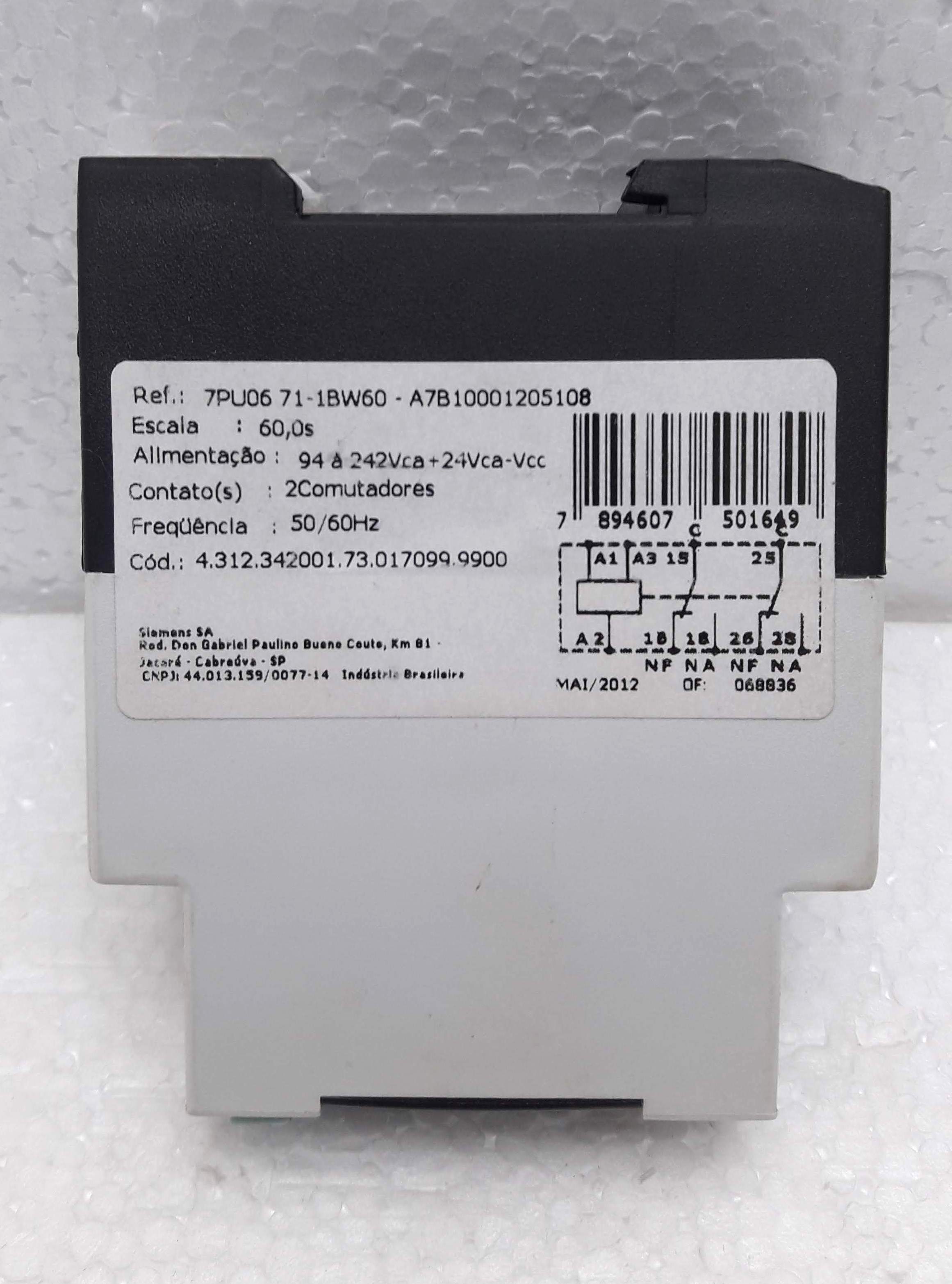 Siemens 7pu06 71-1bw60-a7b10001205108 Tempo Relay