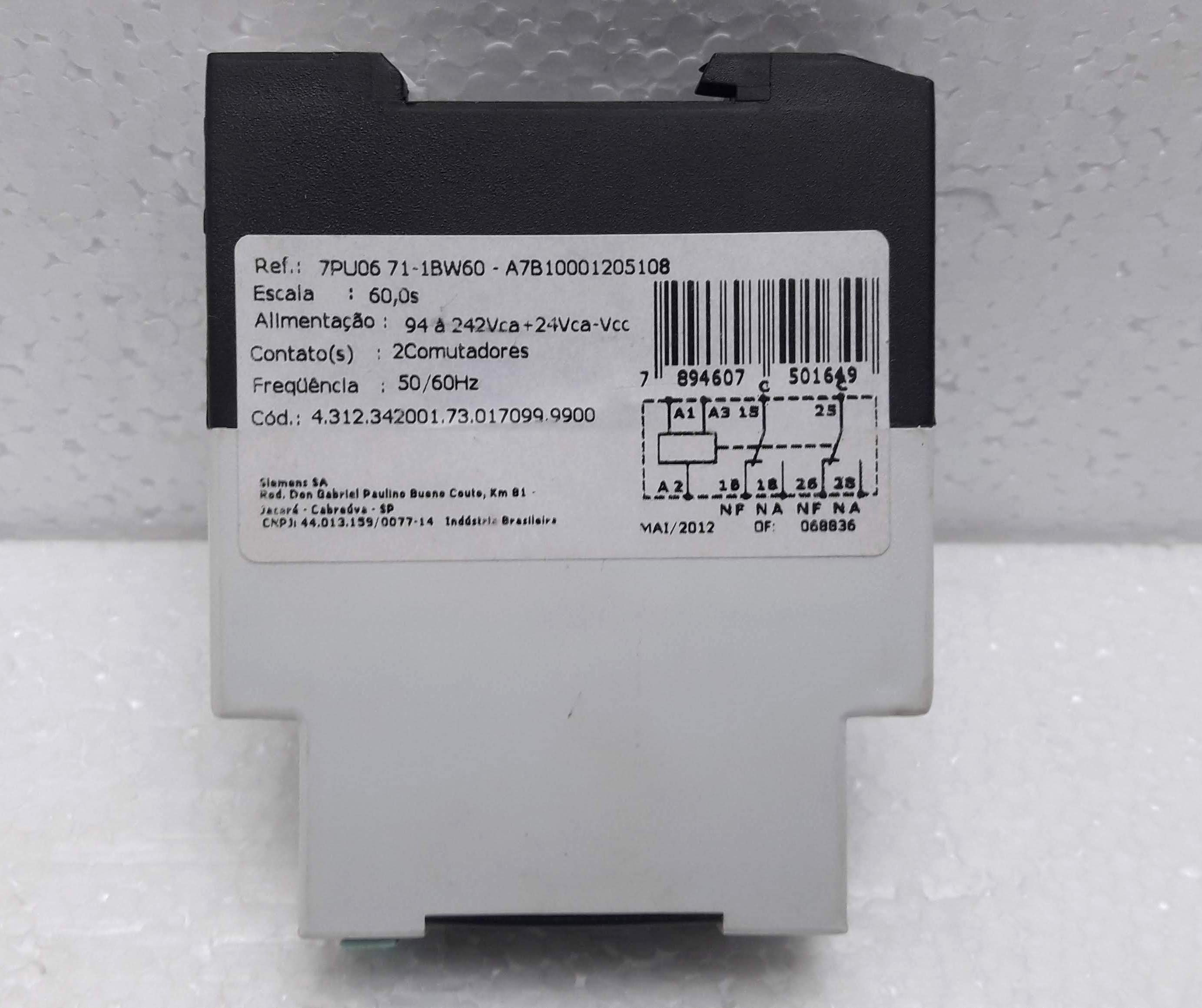 Siemens 7pu06 71-1bw60-a7b10001205108 Tempo Relay