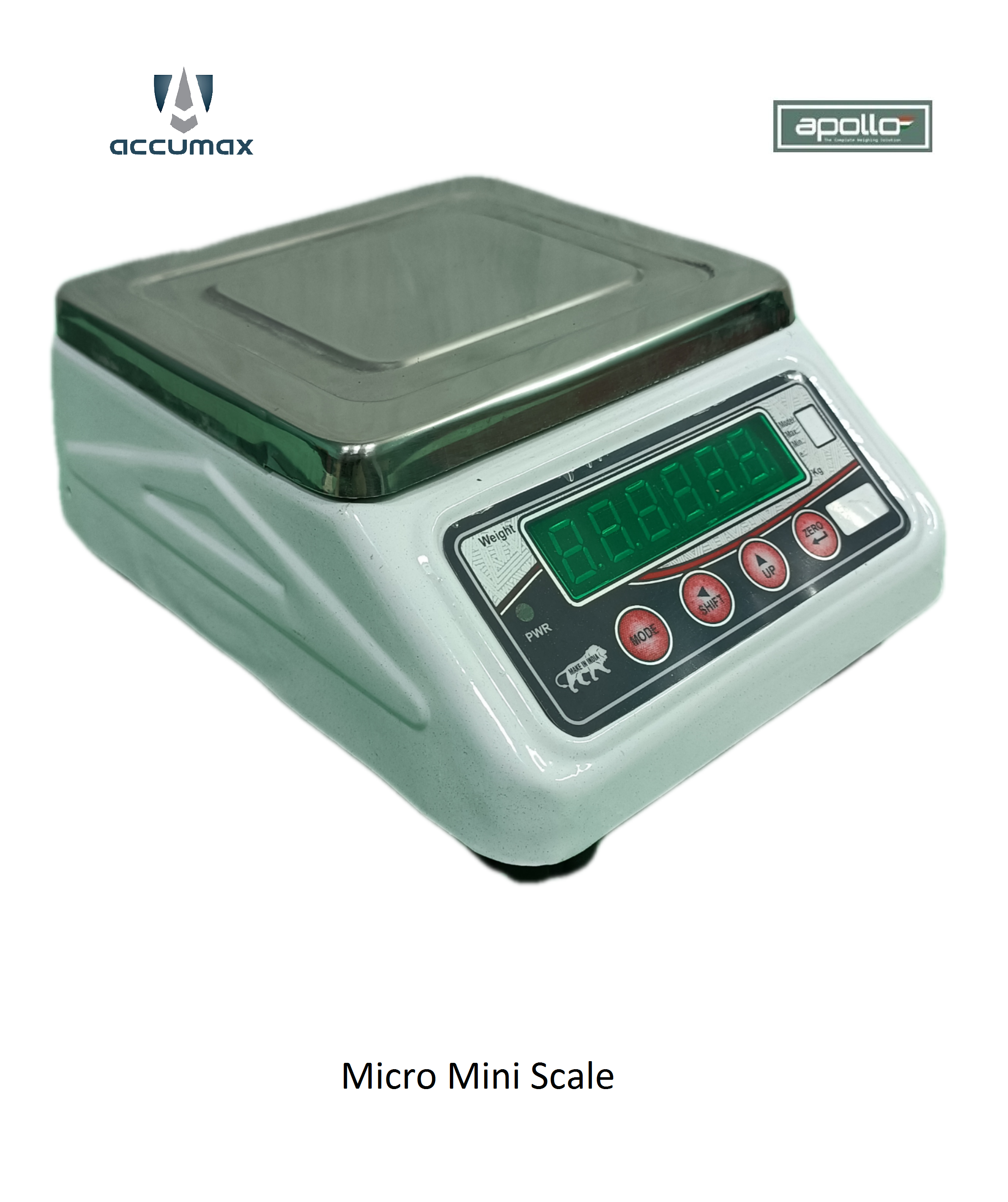 Micro Mini Ms Table Top Scale - 5 Gm Accuracy, 5 Gm To 30 Kg Capacity | Digital Monitor Display, 1 Year Warranty, Premium Quality Construction
