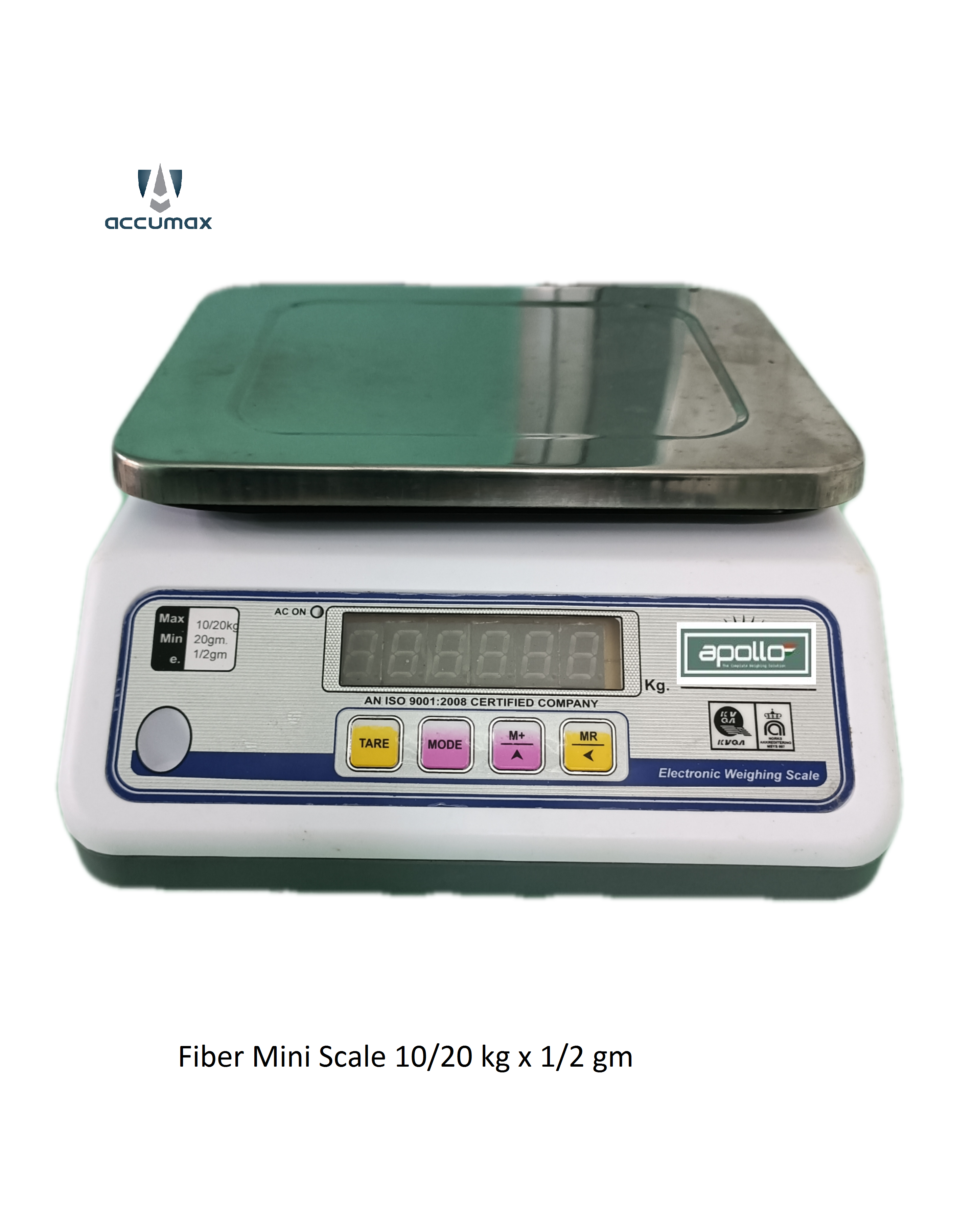 Abs Mini Table Top Scale - Plastic Material, 20 Kg Capacity | Digital Monitor Display, 1 Year Warranty, Accurate To 1-2 Gm