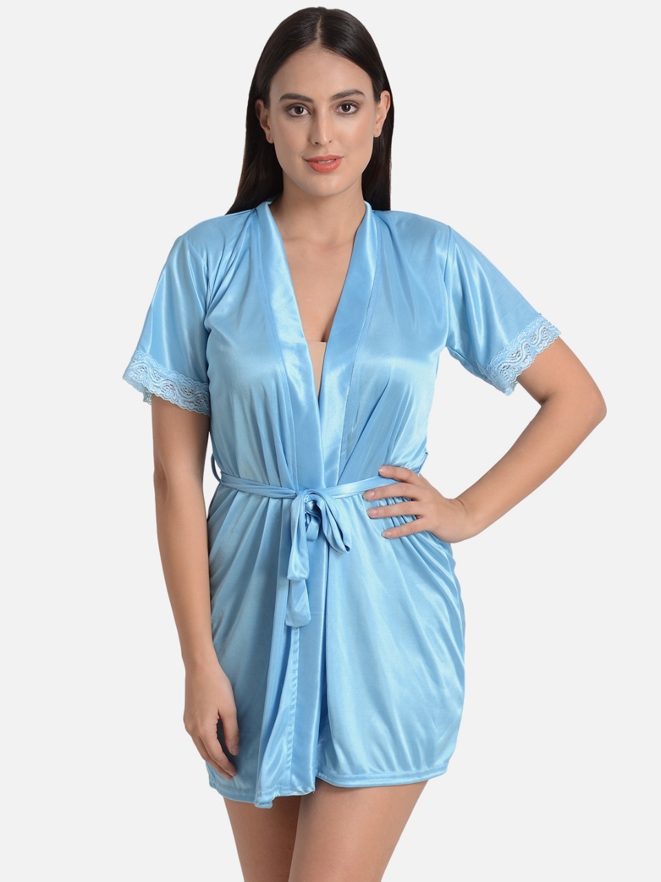 Ladies Nighty - Printed Nightgown, Short Sleeves, Customized Size, Elegant Design For Women