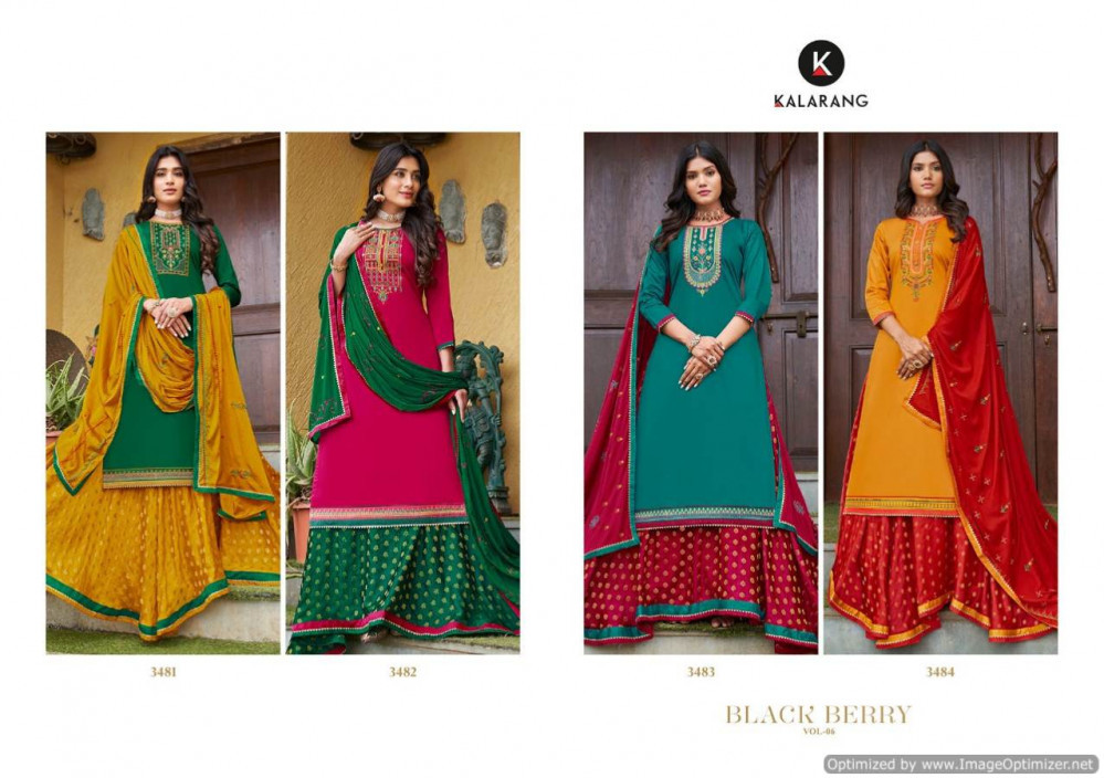 Kalarang Black Berry 6 Festive Wear Designer Salwar Kameez Catalog Collection