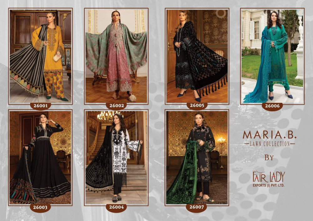 Fair Lady Maria B Lawn Collection Pakistani Salwar Kameez Catalog Collection