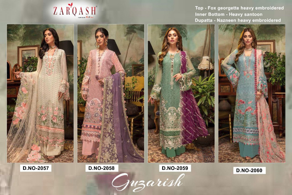 Zarqash Guzarish Georgette Heavy Embroidered Pakistani Salwar Kameez Catalog