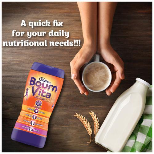Cadbury Bournvita - 500g Malted Chocolate Drink Mix, Nutritious Energy Boost, Immunity Support, Brain Function Aid, Delicious Hot Or Cold