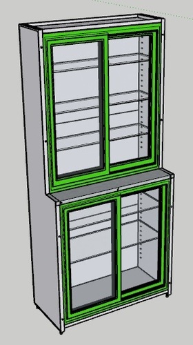 Grid Panel Rack - Iron, 12" Top & 18" Bottom Sliding, 3 Glass Shelves, Powder Coated Finish | Light Duty Storage Shelving for Shops