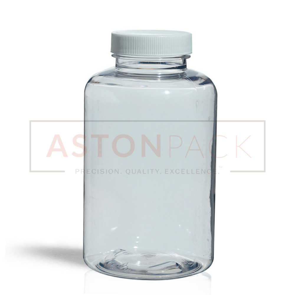 Pet Supplement Bottle - 500ml | Clear, 45-400 Neck Finish, 77.67mm Diameter, Automatic Filling Compatible, Pharma & Food Grade