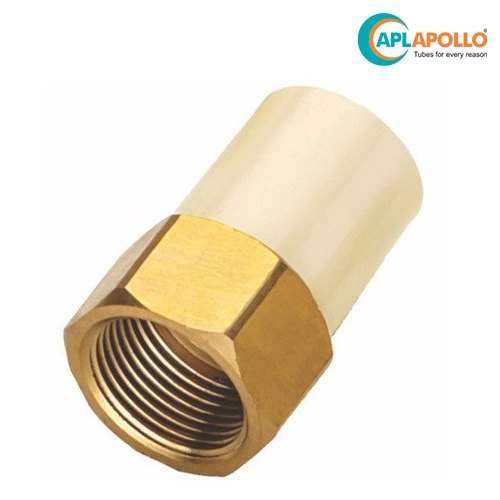 Cream Cpvc Female Adapter With Hexagonal Brass Inserts