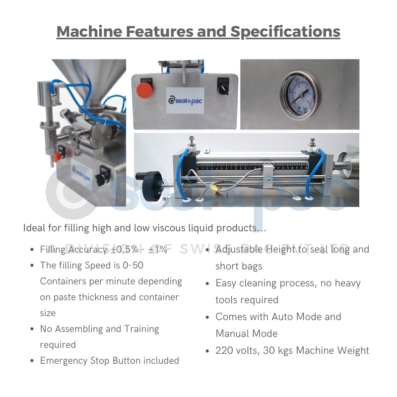 Paste Filling Machine - Stainless Steel, 960 X 300 X 720 Mm, Silver | Lower Energy Consumption, Eco Friendly, High Performance, Simple Control, High Efficiency, Stable Performance, Semi-automatic