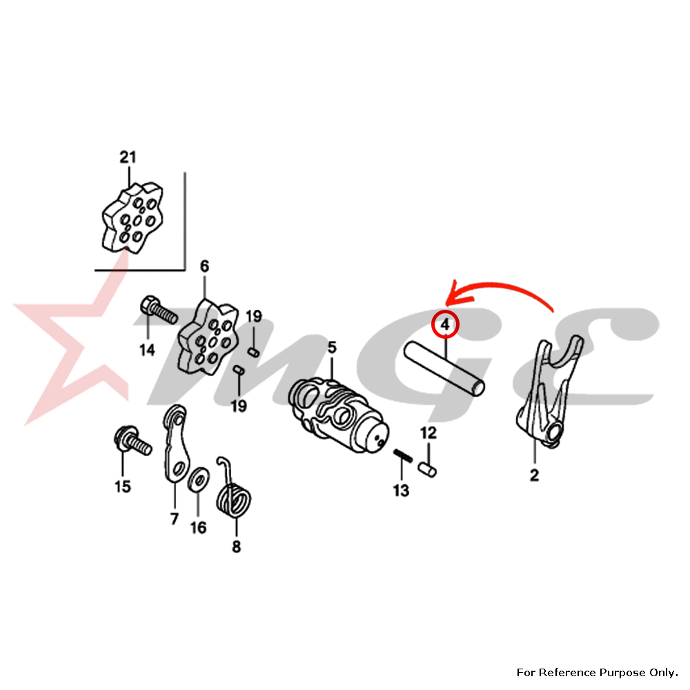Shaft B Gearshift Fork - Reference Part Number 24242-krm-840 | Compatible With Honda Cbf125