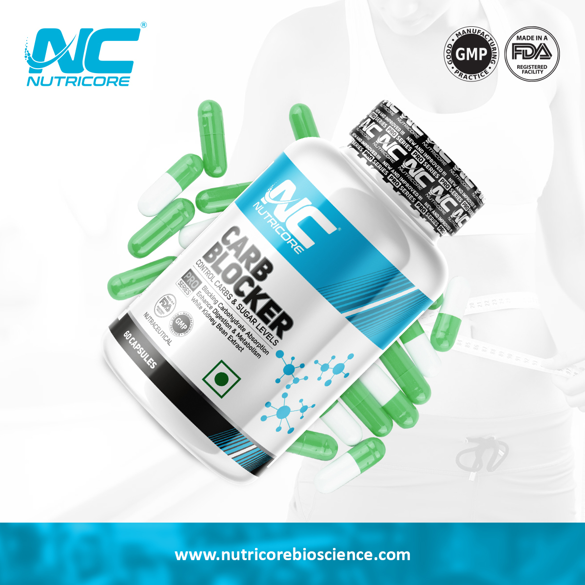 Carb Blocker Capsule - Enhanced Digestion & Metabolism Support | White Kidney Bean & Gymnema Sylvestre Extract 1 Capsule Daily