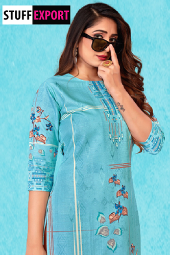 Premium Baby Cleves Digital Radiants Print Straight Cut Kurtis