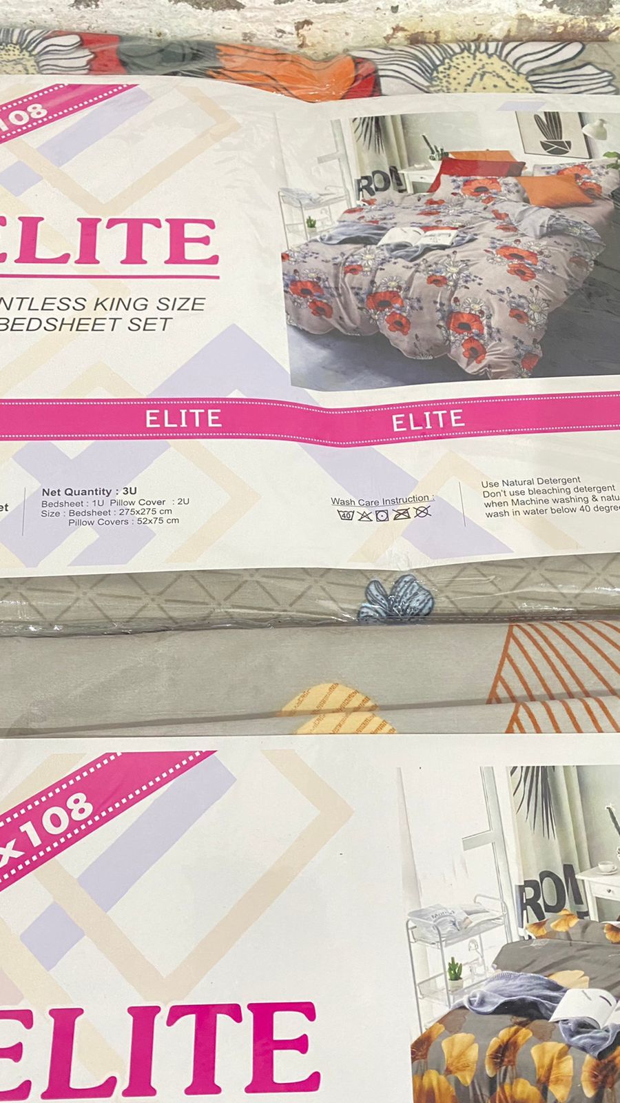 Printed Bedsheet - 100% Cotton King Size (108x108) With 2 Pillow Covers (18x28) | Quick Dry, Solid Color, Jacquard Style, 140 Gsm Heavy Quality