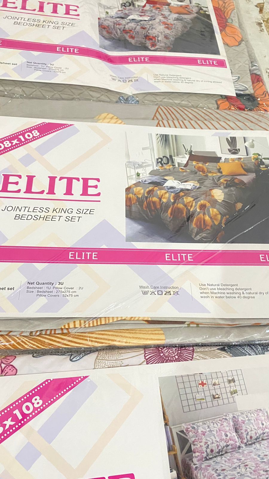 Printed Bedsheet - 100% Cotton King Size (108x108) With 2 Pillow Covers (18x28) | Quick Dry, Solid Color, Jacquard Style, 140 Gsm Heavy Quality