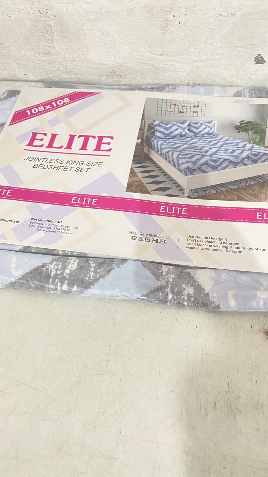 Printed Bedsheet - 100% Cotton King Size (108x108) With 2 Pillow Covers (18x28) | Quick Dry, Solid Color, Jacquard Style, 140 Gsm Heavy Quality