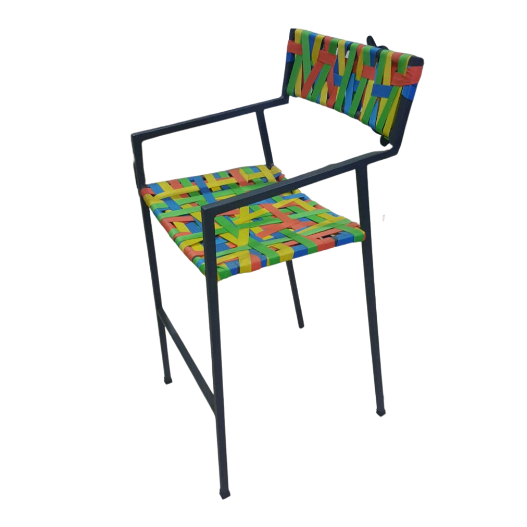 Cafe Chair - Metal & Fabric, 45x50x80 Cm, Red Color , 8 Kg Weight Capacity For Indoor Cafe & Restaurant Use, 120 Kg Weight Limit, 1 Year Warranty