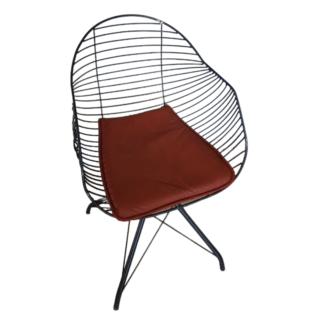 Cafe Chair - Metal & Fabric, 45x50x80 Cm, Red Color , 8 Kg Weight Capacity For Indoor Cafe & Restaurant Use, 120 Kg Weight Limit, 1 Year Warranty
