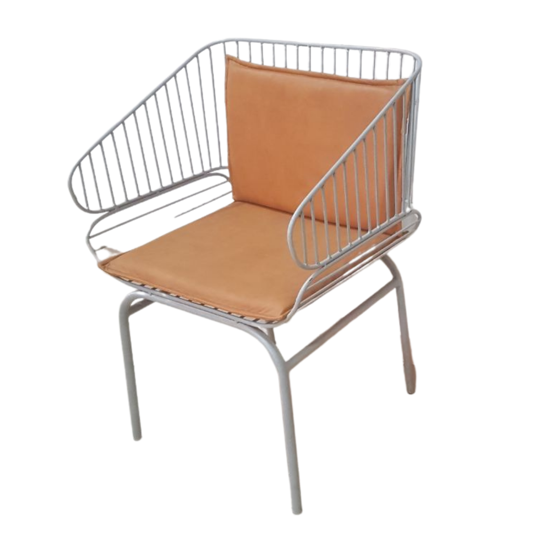 Cafe Chair - Metal & Fabric, 45x50x80 Cm, Red Color , 8 Kg Weight Capacity For Indoor Cafe & Restaurant Use, 120 Kg Weight Limit, 1 Year Warranty