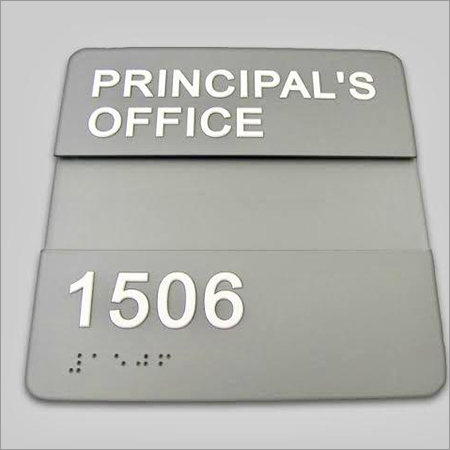 Office Signage - Aluminum, 12" x 8" | Gray Anodized Wall Mount, Customizable with Braille