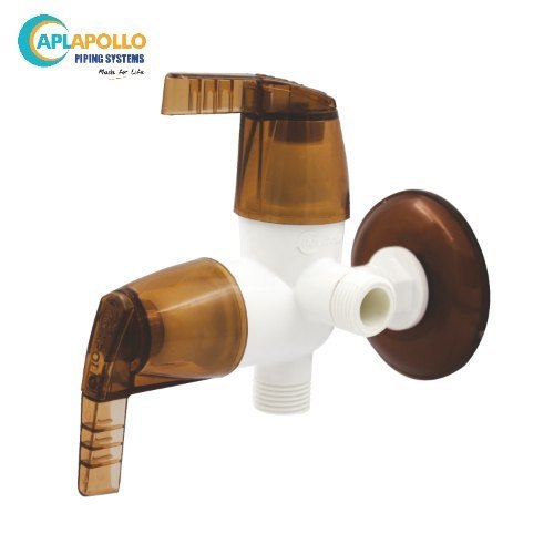 फ्लेंज के साथ व्हाइट-ब्राउन अपोलो एक्सट्रीम 2 वे एंगल वाल्व
