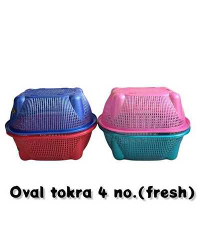 पिंक ओवल प्लास्टिक टोकरा