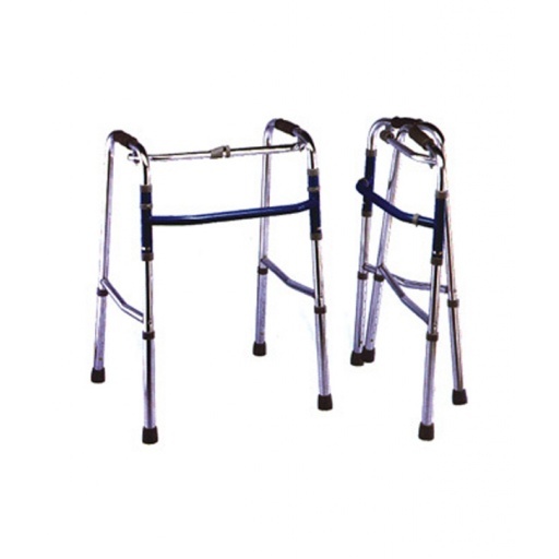 Aluminum Reciprocal Folding Walker - Height Adjustable, Easily Converts Between Reciprocal And Fixed Modes, Stable Wide Base