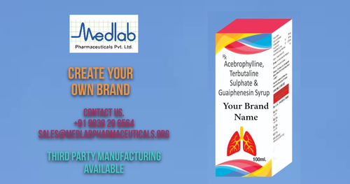Acebrophylline Terbutaline Sulphate and Guaiphensesin Syrup third party manufacturing