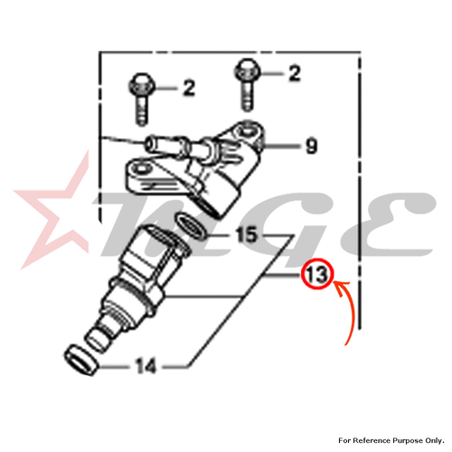 फोटो इंजेक्टर अस्सी के अनुसार, होंडा Cbf125 के लिए ईंधन - संदर्भ भाग संख्या - #16450 -Kvb-T01