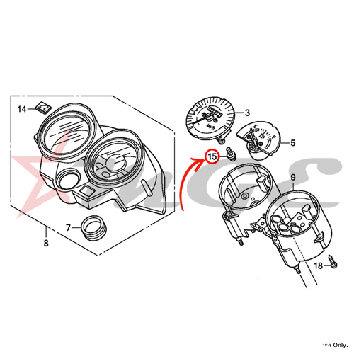फोटो स्क्रू-वॉशर के अनुसार, होंडा Cbf125 के लिए विशेष, 4X10 - संदर्भ भाग संख्या - #90035 -166-008