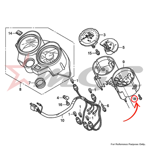 होंडा Cbf125 के लिए फोटो स्क्रू, टैपिंग, 3X16 के अनुसार - संदर्भ भाग संख्या - #93903 -22420