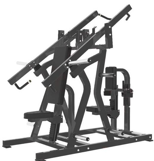 Plate Loaded Lat Pulldown - Mild Steel, 1400x1200x1550 Mm | Adjustable Diverging And Converging Motions, 200 Kgs Weight Capacity, Soft Foam Seat Cover, Advanced Double Effect Welding Technology