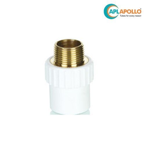 White Upvc Male Adaptor Brass Threaded Sch-80