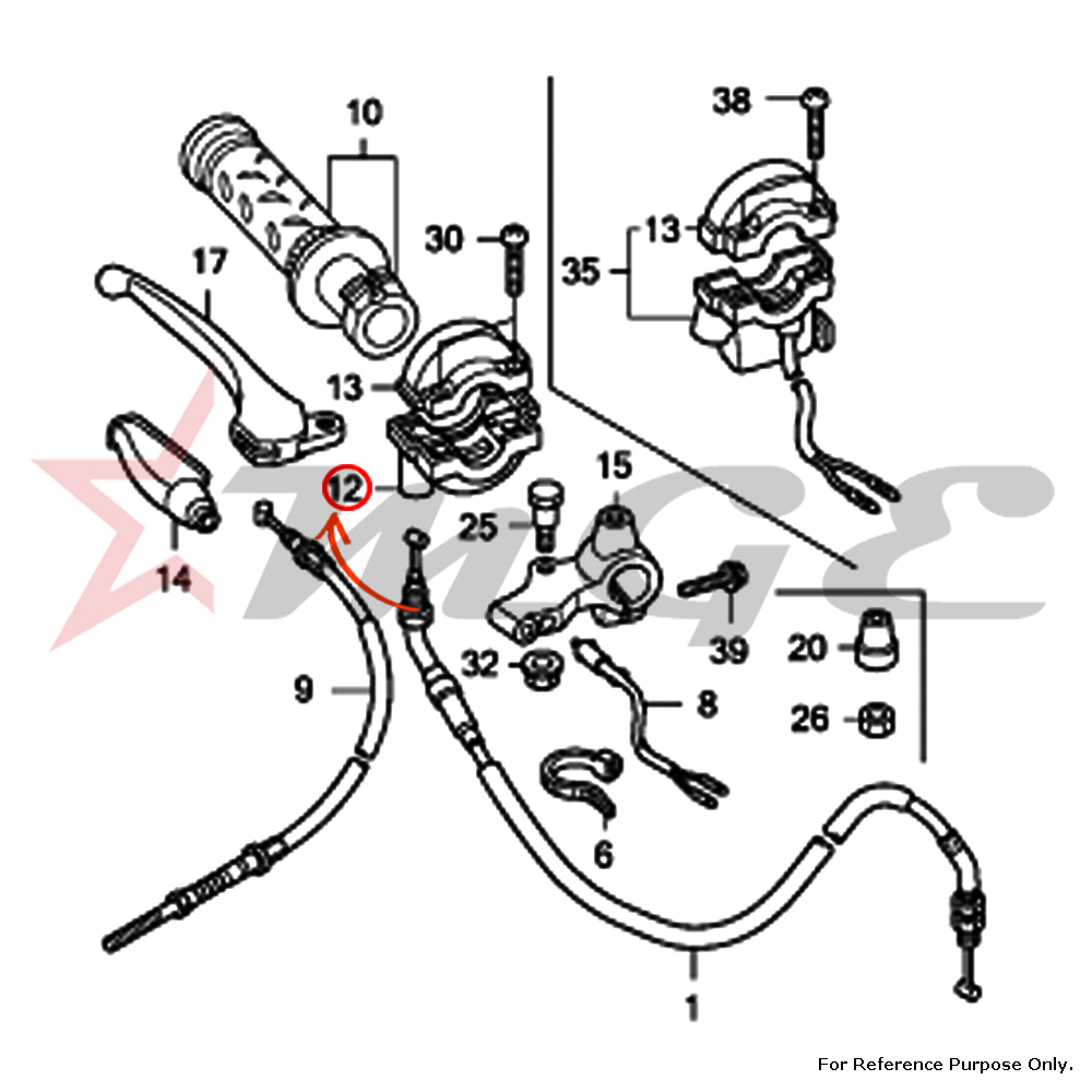 As Per Photo Housing, Throttle For Honda Cbf125 - Reference Part Number - #53167-ge4-000