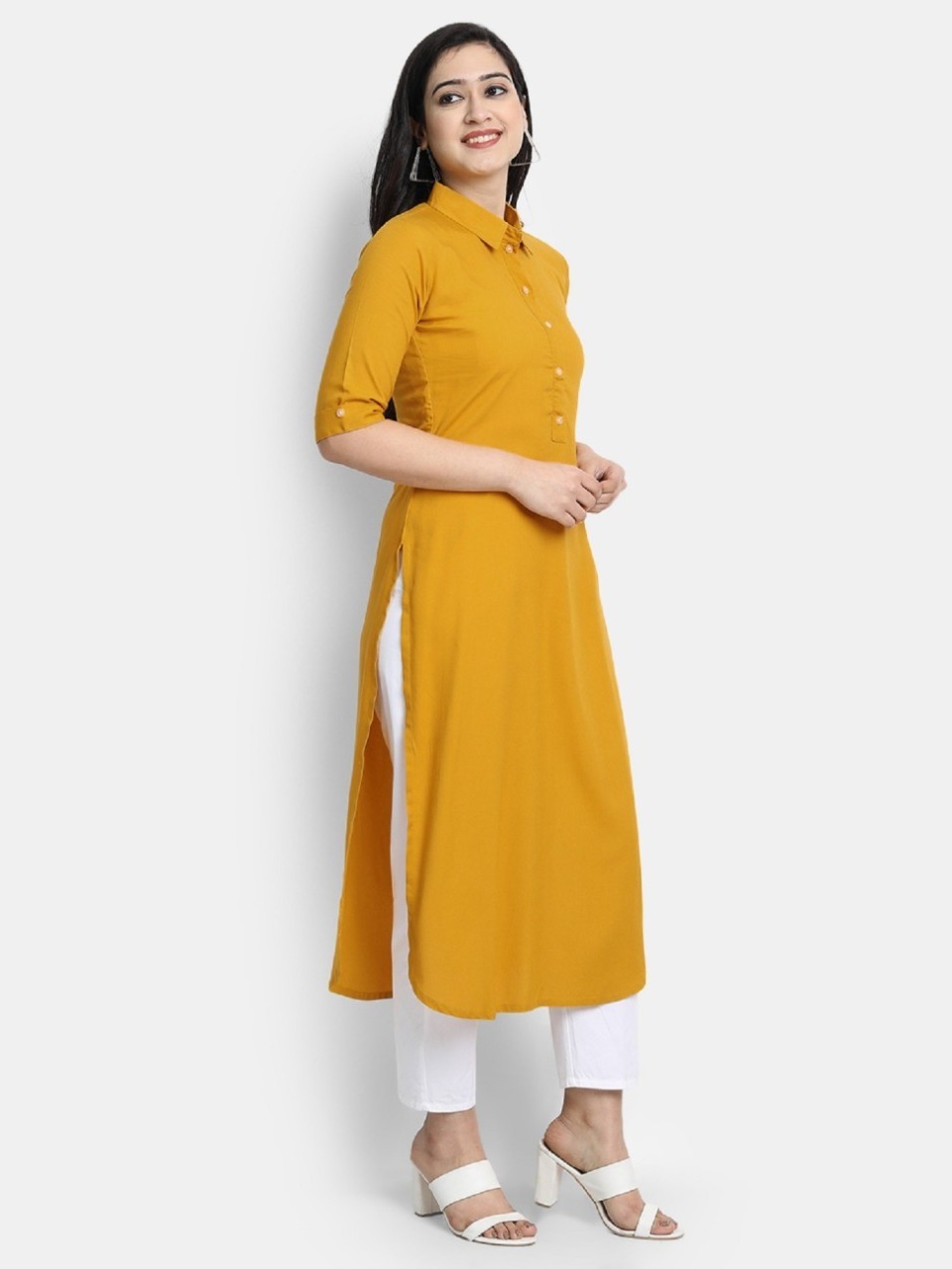 Plain Rayon Kurti - Heavy 14kg Fabric, Full Stitched Readymade | Available In Sizes L, M, Xl, Xxl