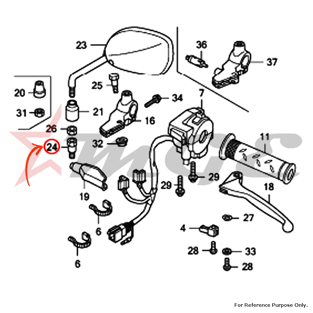 As Per Photo Bolt, Adapter, 10mm For Honda Cbf125 - Reference Part Number - #90103-kte-920