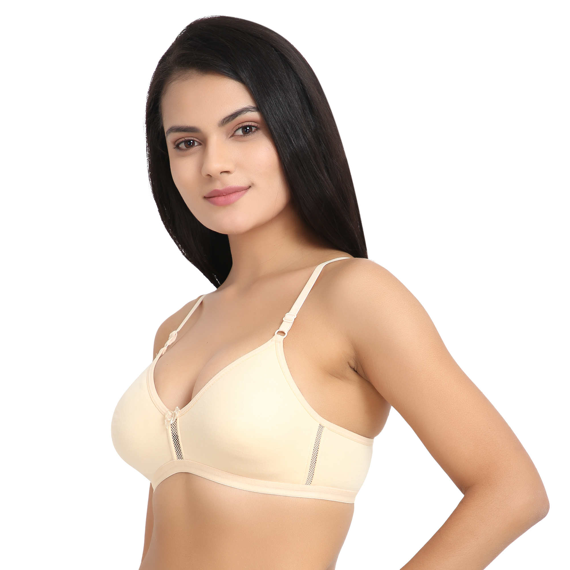 karenページ Kareena Bra - Cotton, Size 30-40 B,D Cup, Color Options: Red, Skin
