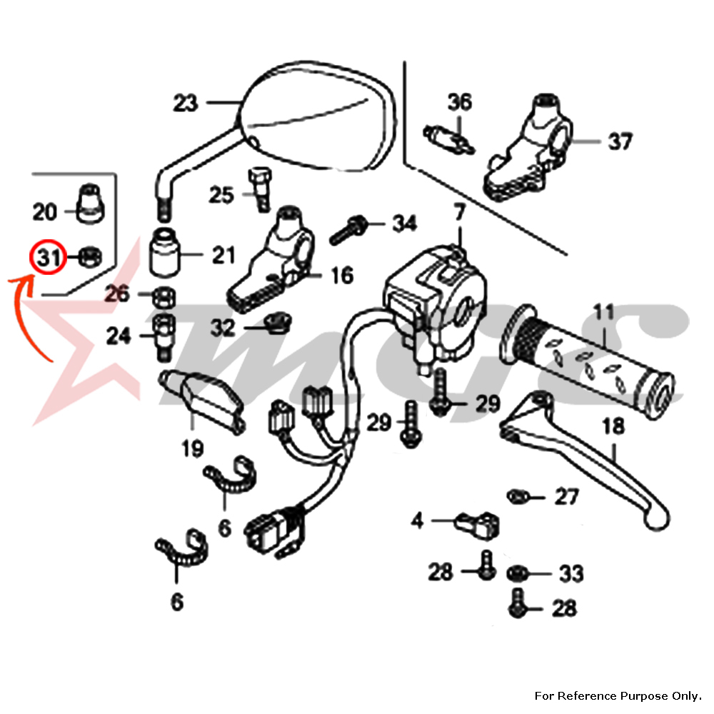 As Per Photo Nut, Hex., 10mm For Honda Cbf125 - Reference Part Number - #94002-10000-0s