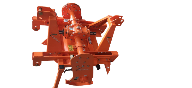 Krushitech Reverse - Forward Rotavator Machine ( Top Mask ) 3 Feet 22 Blade - Color: Orange