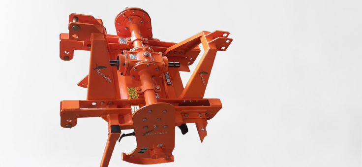 Krushitech Reverse - Forward Rotavator Machine ( Top Mask ) 3 Feet 22 Blade - Color: Orange